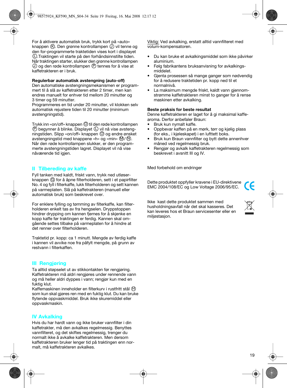 Braun KF 590 User Manual | Page 19 / 29