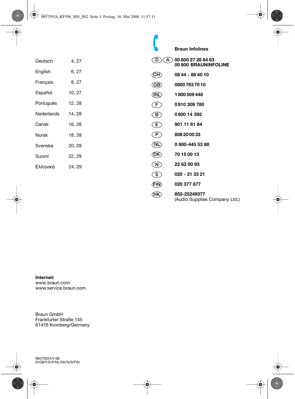 Braun KF 590 User Manual | Page 2 / 29
