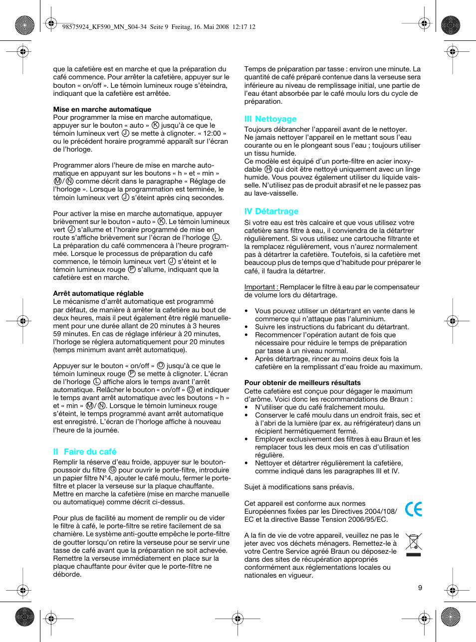 Braun KF 590 User Manual | Page 9 / 29