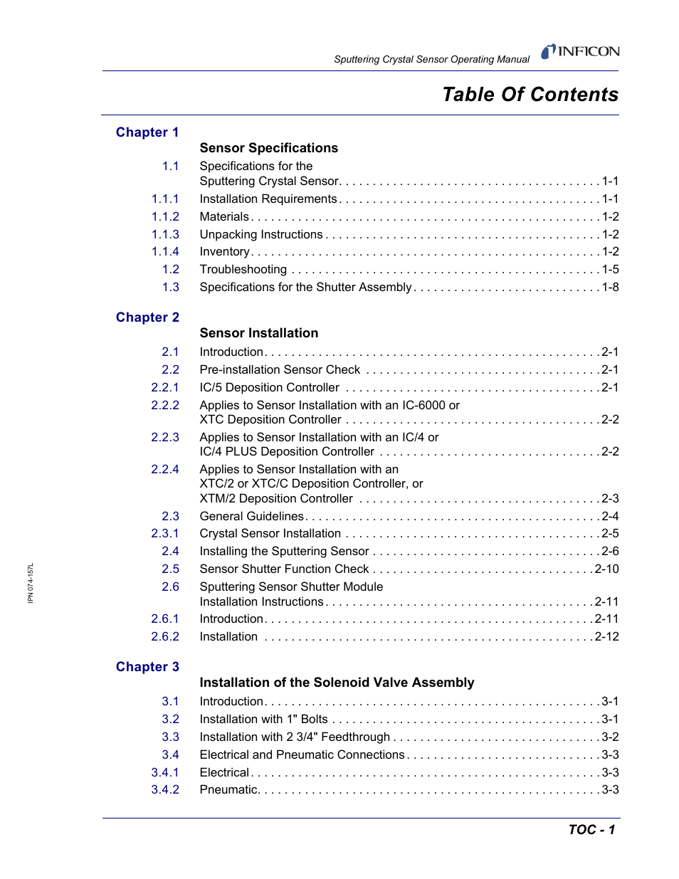 INFICON Sputtering Sensor User Manual | Page 11 / 54