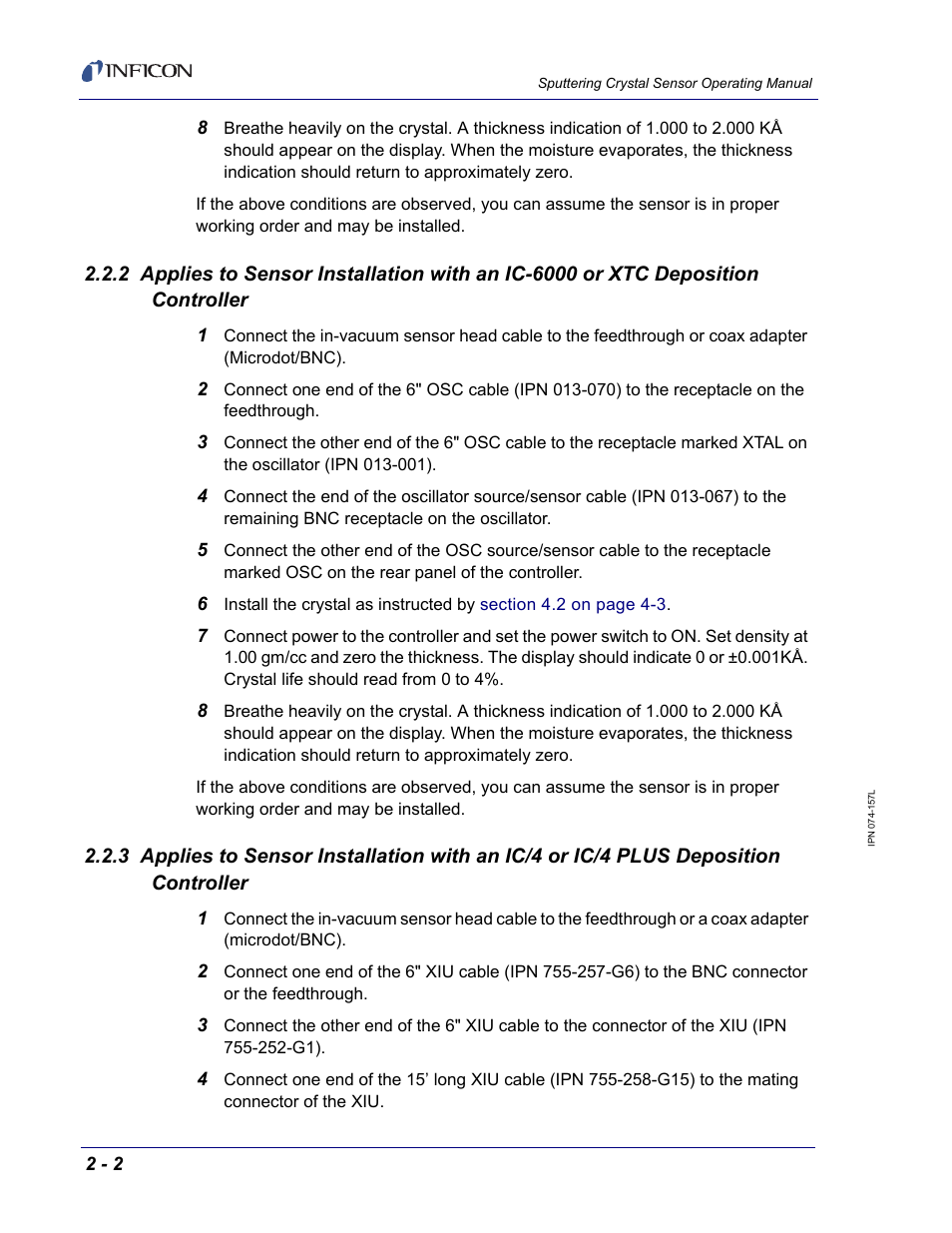 INFICON Sputtering Sensor User Manual | Page 24 / 54