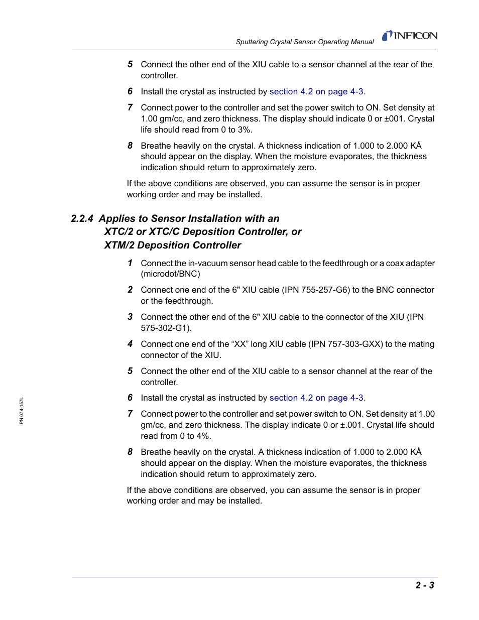 INFICON Sputtering Sensor User Manual | Page 25 / 54