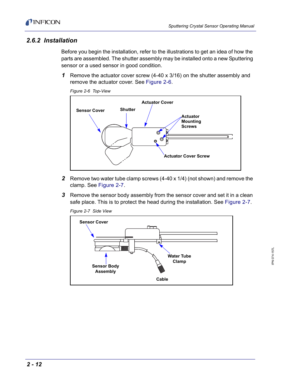 2 installation | INFICON Sputtering Sensor User Manual | Page 34 / 54