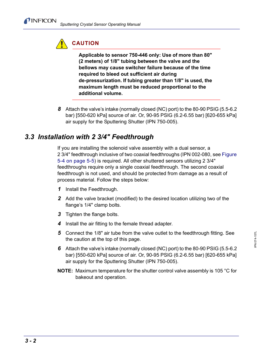 3 installation with 2 3/4" feedthrough | INFICON Sputtering Sensor User Manual | Page 38 / 54