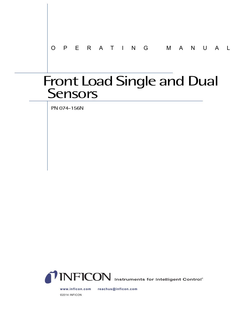 Front load single and dual sensors | INFICON Front Load Single Sensor User Manual | Page 3 / 90