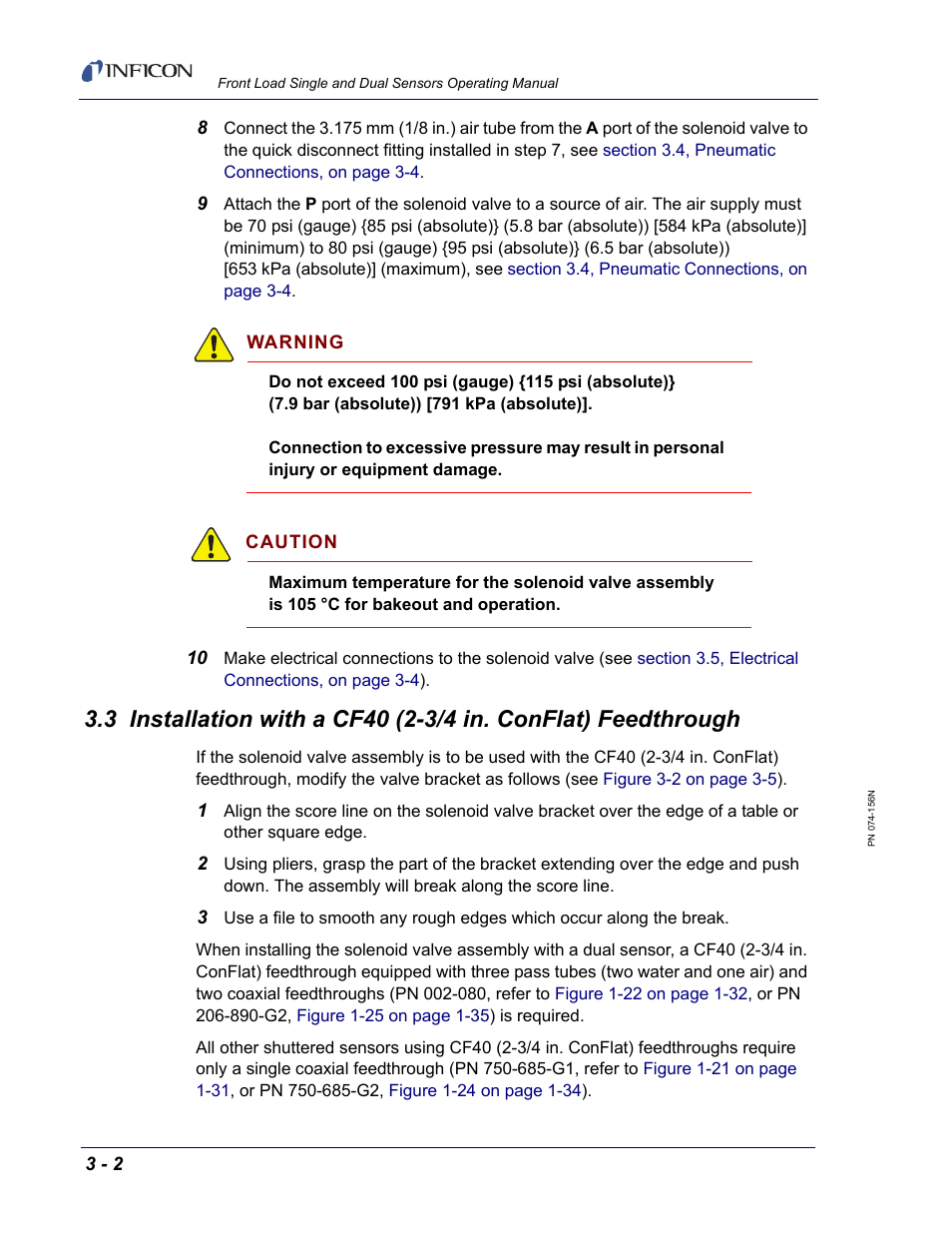 For an | INFICON Front Load Single Sensor User Manual | Page 60 / 90