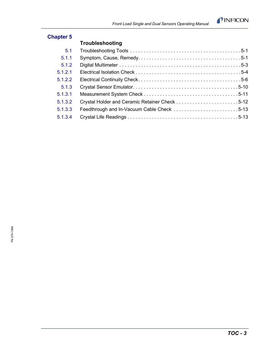 INFICON Front Load Single Sensor User Manual | Page 9 / 90