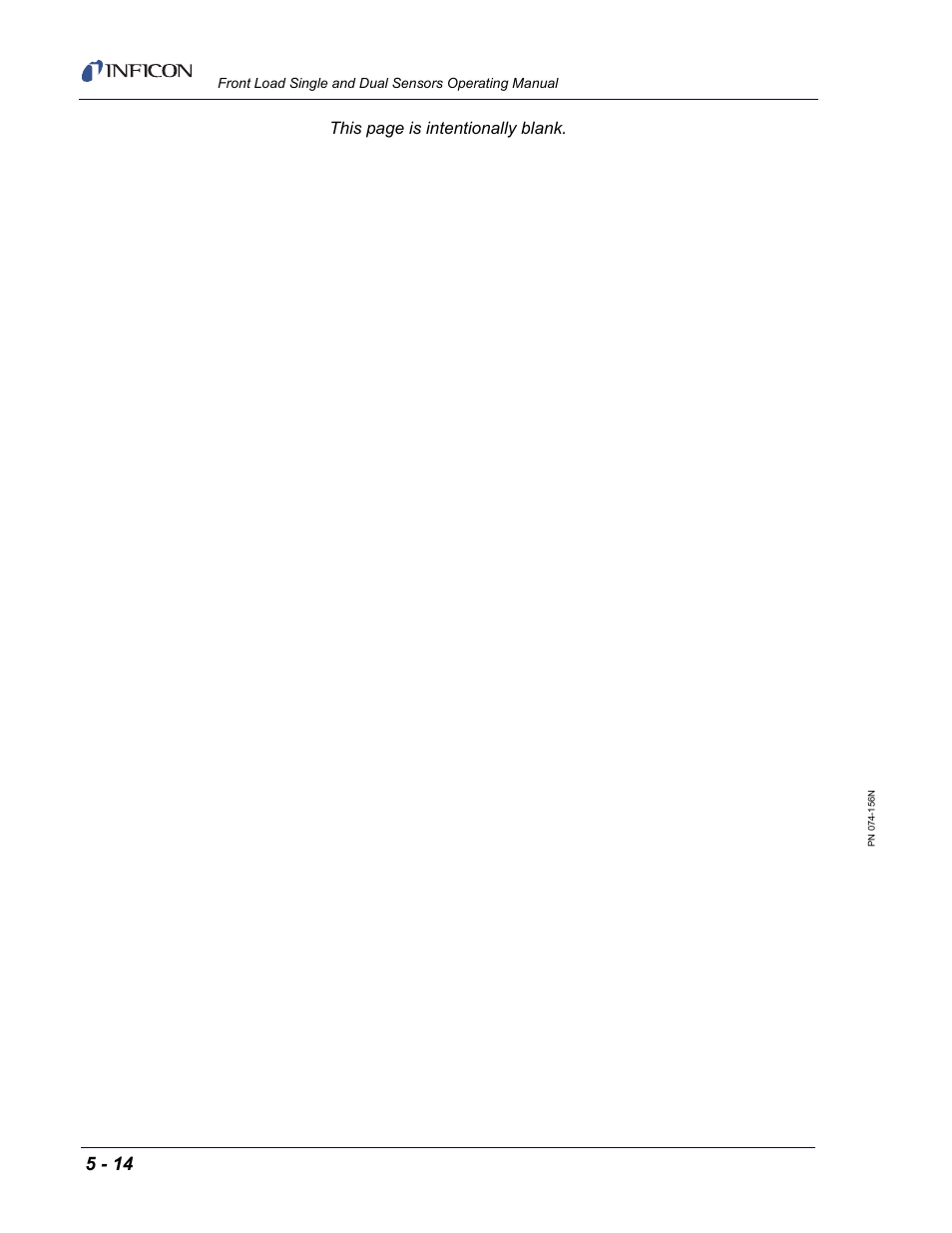 This page is intentionally blank | INFICON Front Load Single Sensor User Manual | Page 90 / 90