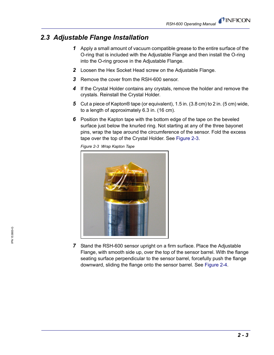 3 adjustable flange installation | INFICON RSH-600 Rotary Sensor User Manual | Page 19 / 34