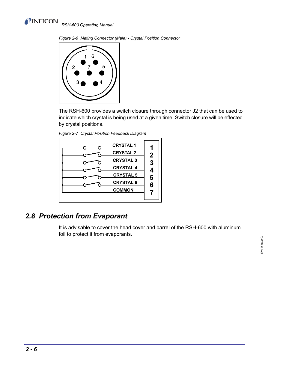 8 protection from evaporant | INFICON RSH-600 Rotary Sensor User Manual | Page 22 / 34