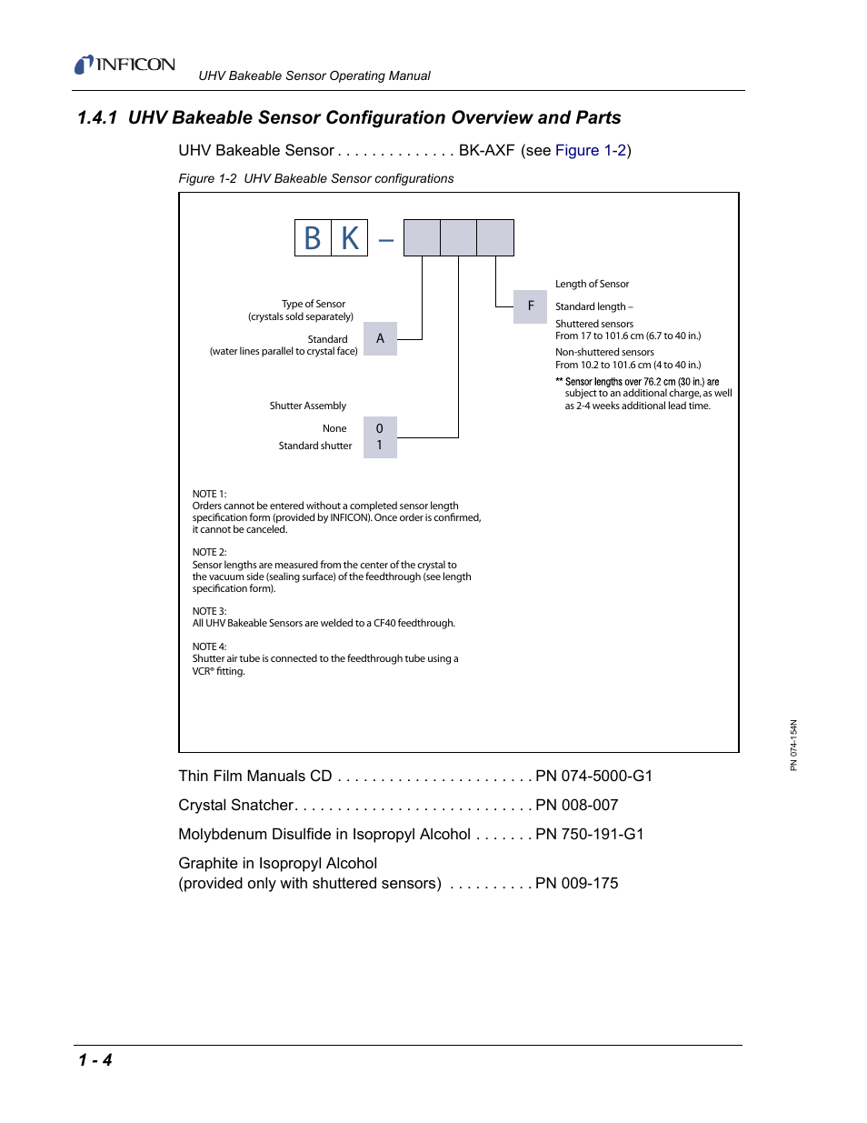 Section 1.4.1 | INFICON UHV Bakeable Sensor User Manual | Page 12 / 50