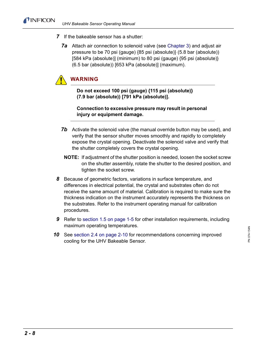 INFICON UHV Bakeable Sensor User Manual | Page 28 / 50