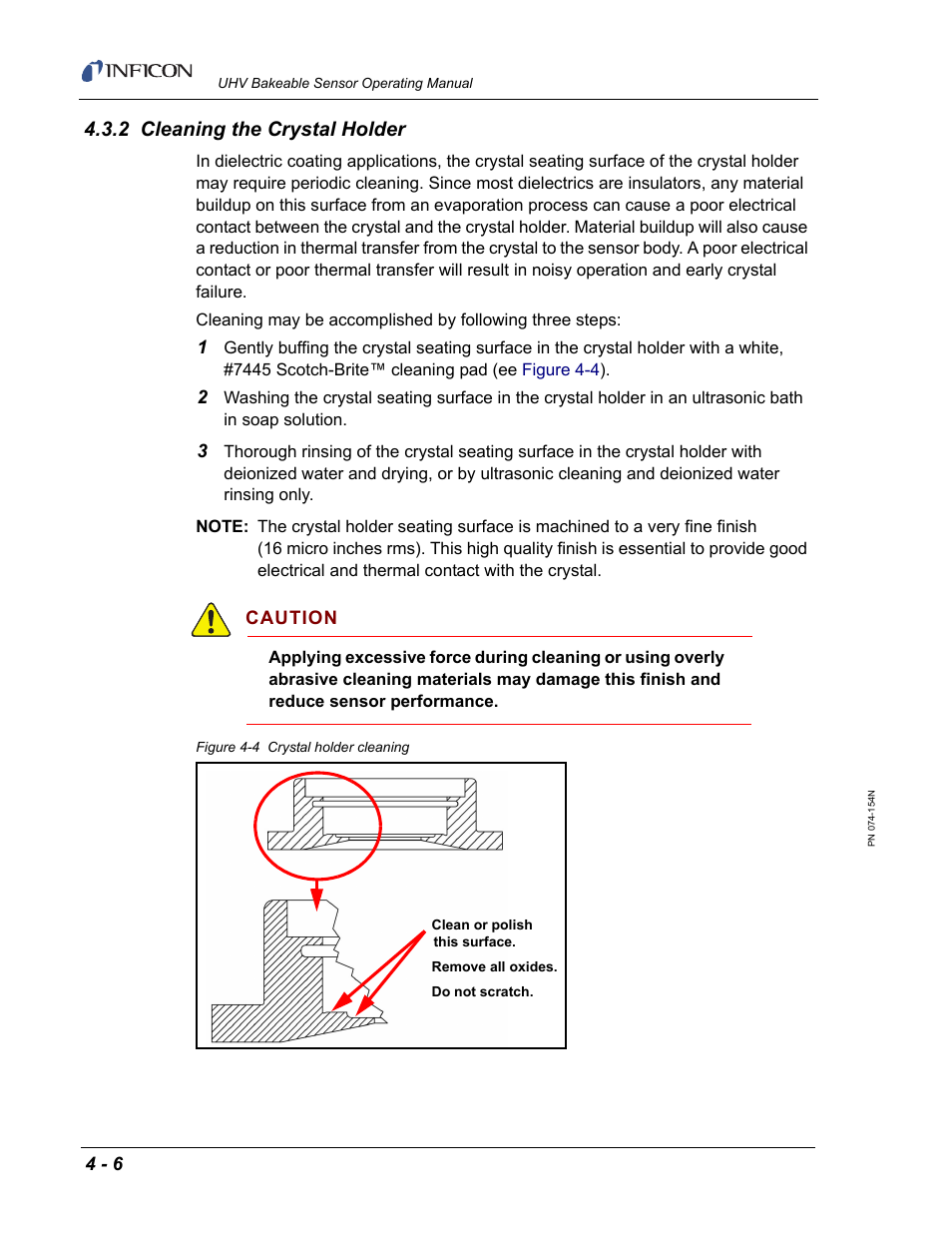 2 cleaning the crystal holder | INFICON UHV Bakeable Sensor User Manual | Page 40 / 50