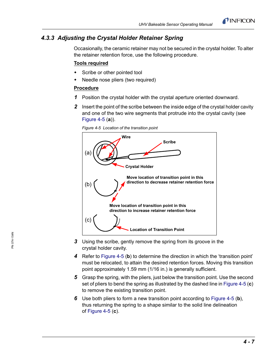 3 adjusting the crystal holder retainer spring | INFICON UHV Bakeable Sensor User Manual | Page 41 / 50