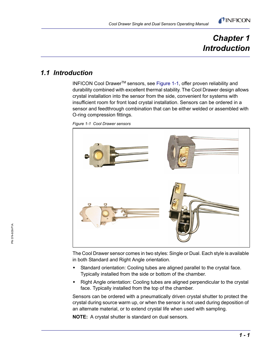 Chapter 1 introduction, 1 introduction, Chapter 1 | INFICON Cool Drawer Single Sensor User Manual | Page 11 / 52