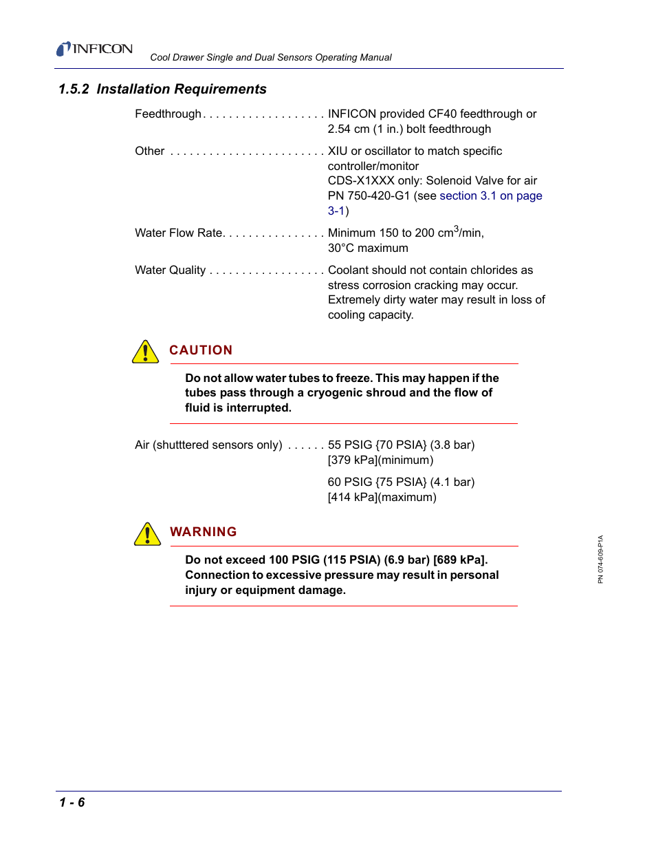 2 installation requirements | INFICON Cool Drawer Single Sensor User Manual | Page 16 / 52