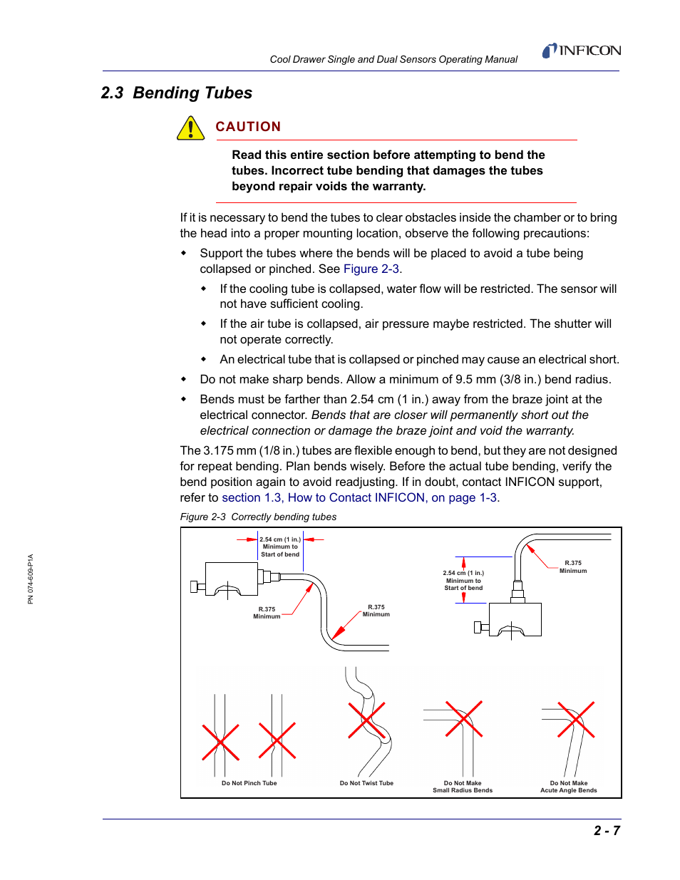 3 bending tubes, Caution | INFICON Cool Drawer Single Sensor User Manual | Page 33 / 52