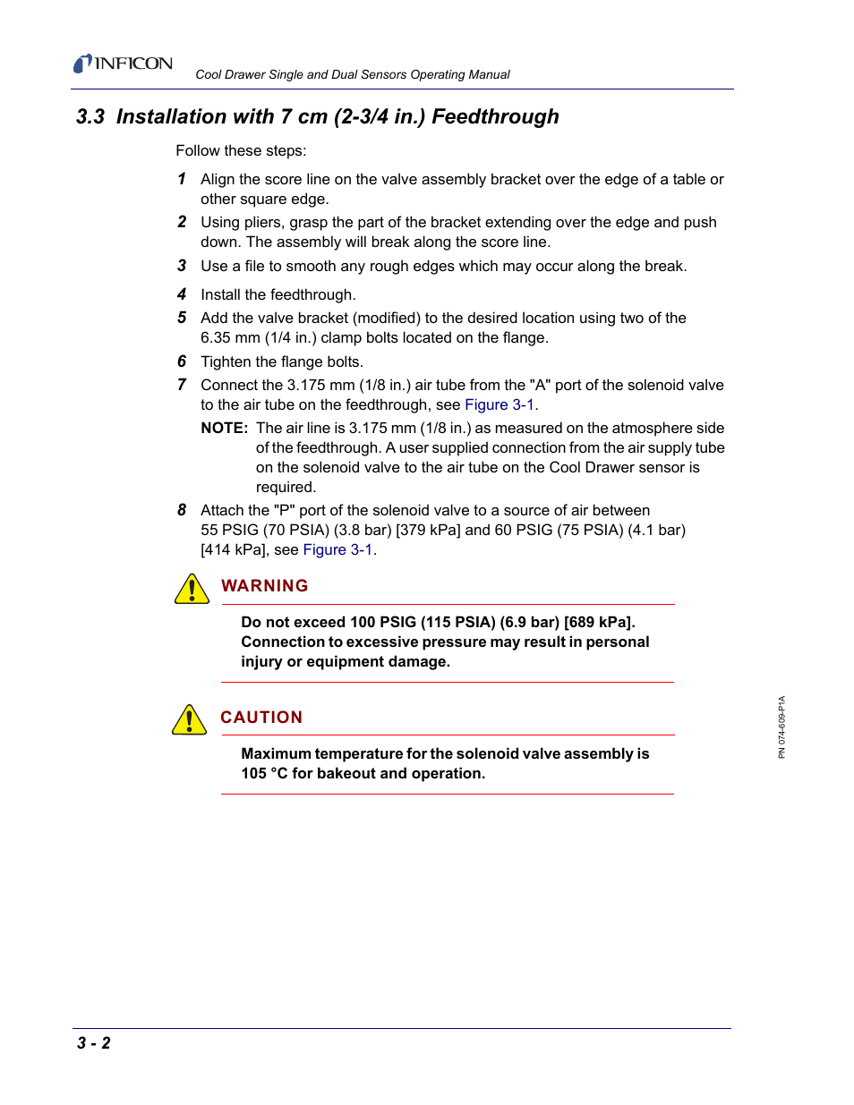 3 installation with 7 cm (2-3/4 in.) feedthrough | INFICON Cool Drawer Single Sensor User Manual | Page 38 / 52