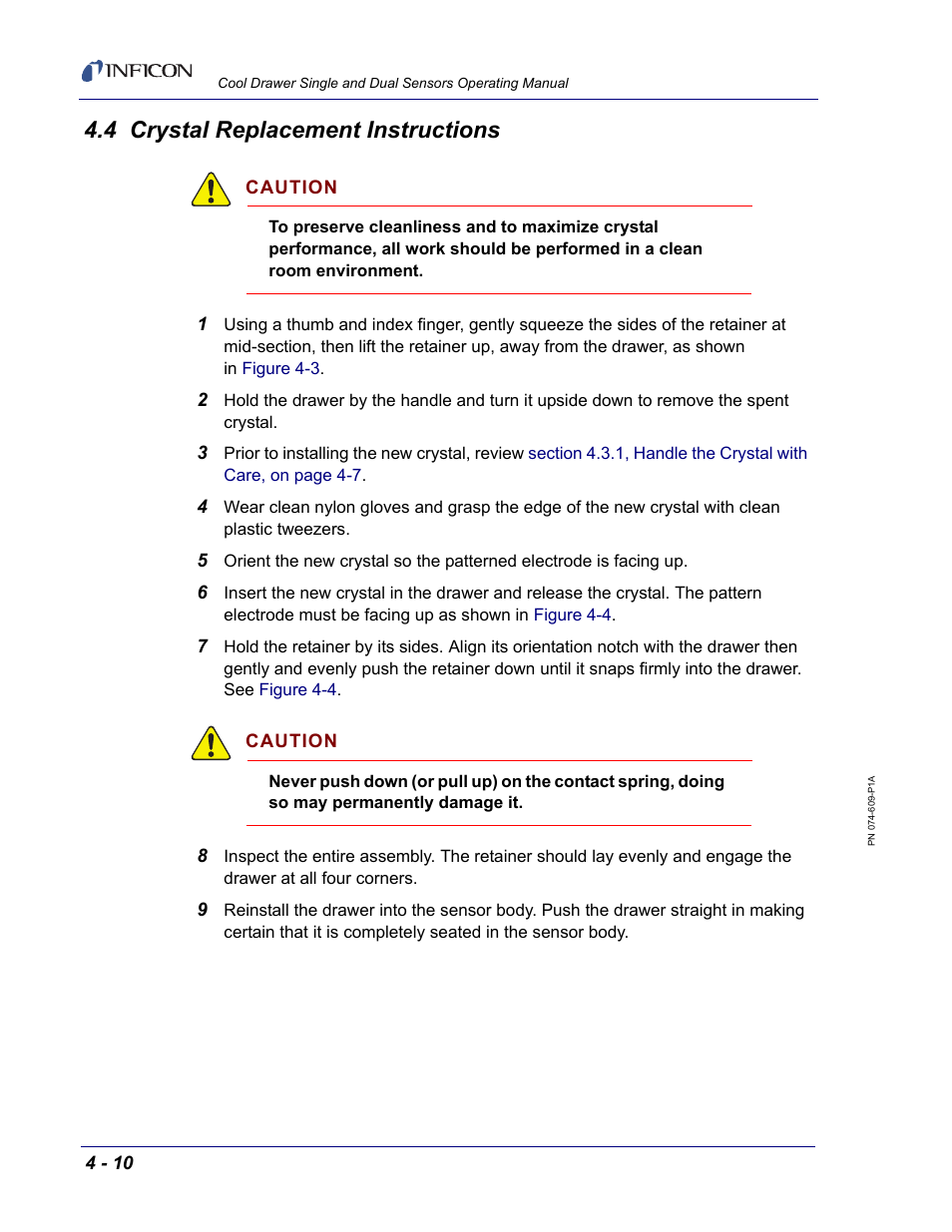 4 crystal replacement instructions | INFICON Cool Drawer Single Sensor User Manual | Page 50 / 52