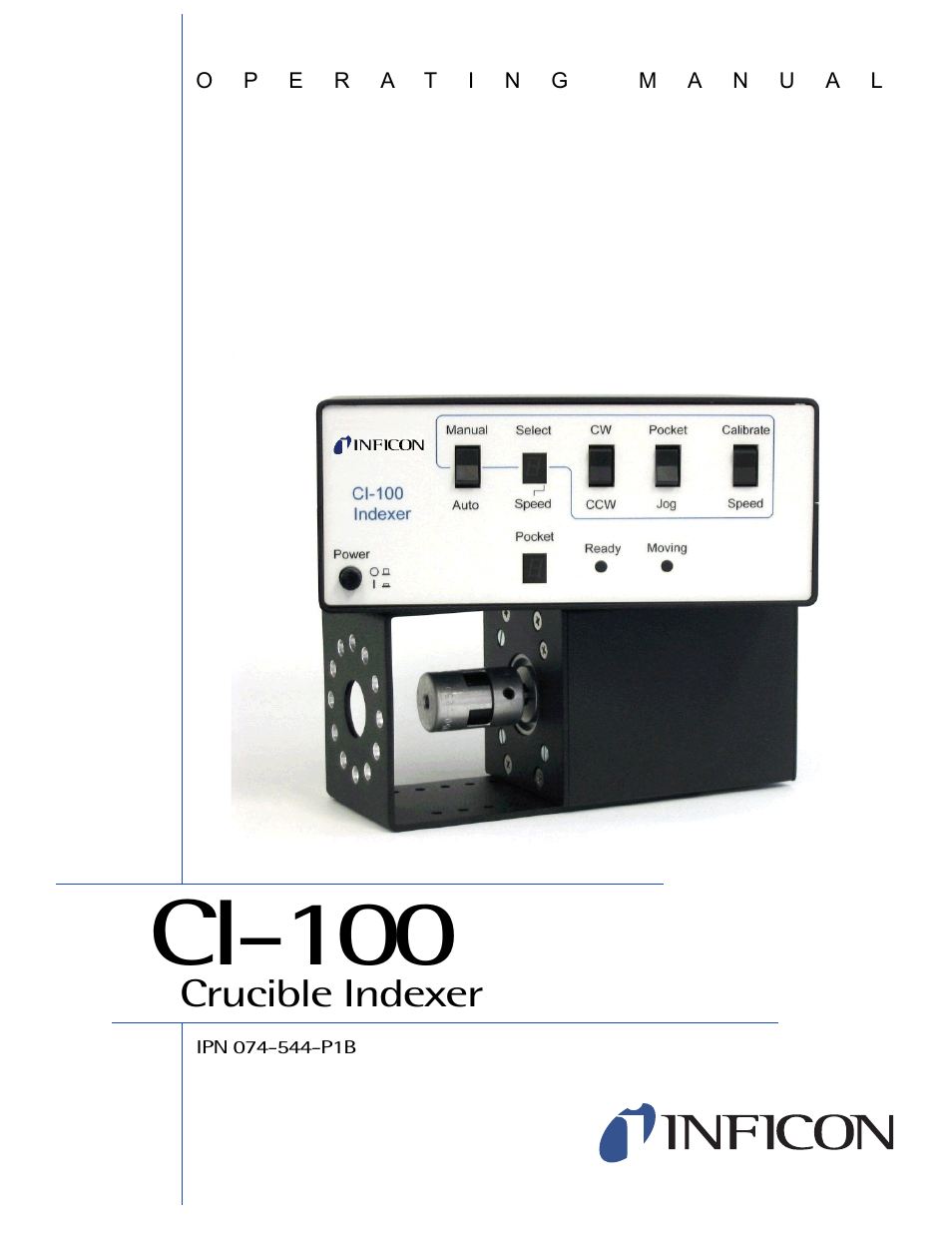 INFICON CI-100 Crucible Indexer User Manual | 40 pages