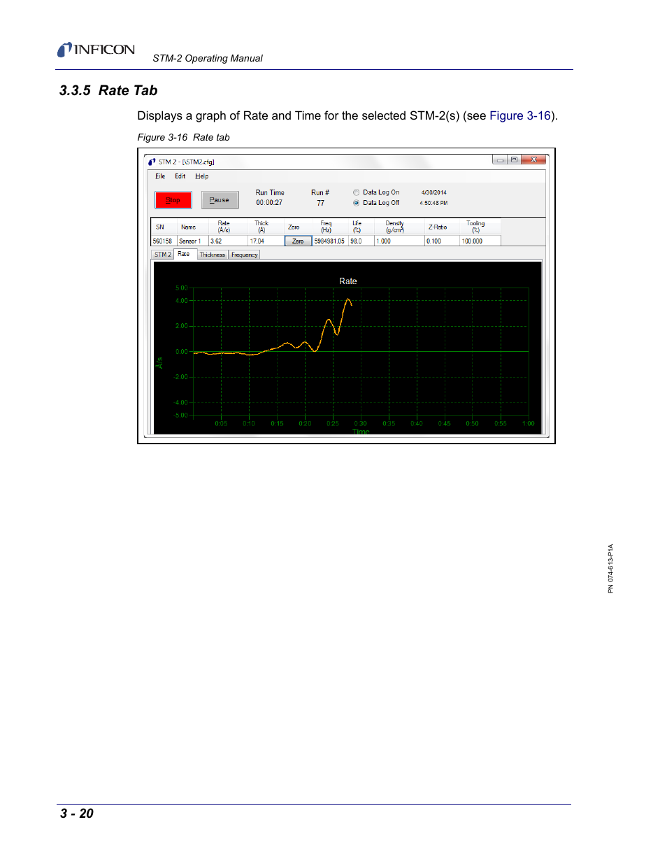 5 rate tab | INFICON STM-2 USB Thin Film Rate/Thickness Monitor User Manual | Page 46 / 106