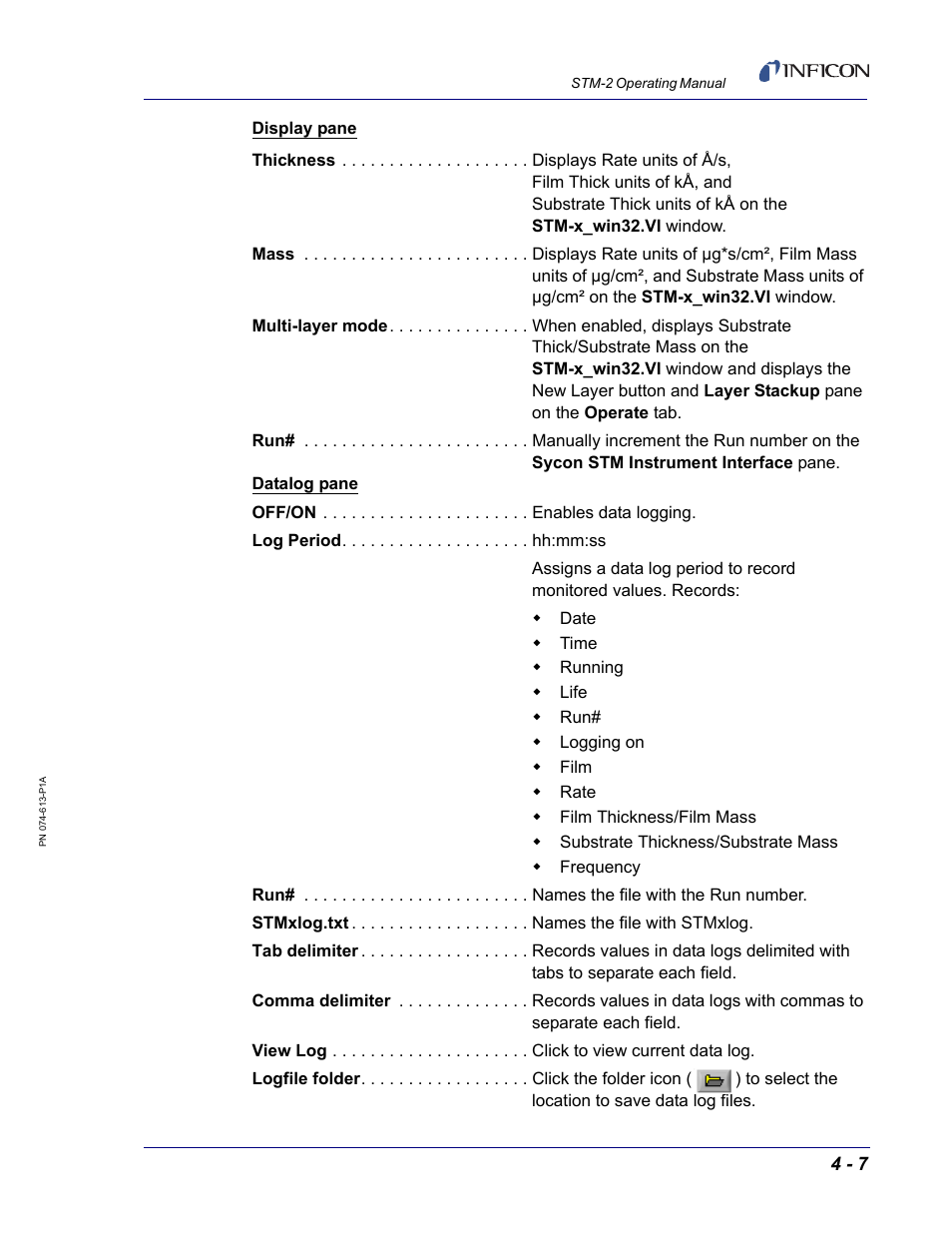 INFICON STM-2 USB Thin Film Rate/Thickness Monitor User Manual | Page 55 / 106