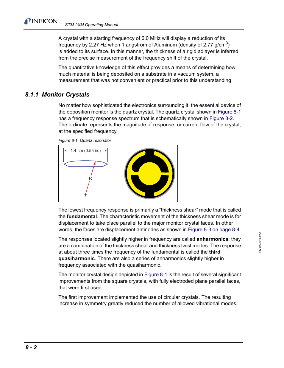 1 monitor crystals | INFICON STM-2XM 2-Channel Rate/Thickness Monitor User Manual | Page 134 / 146