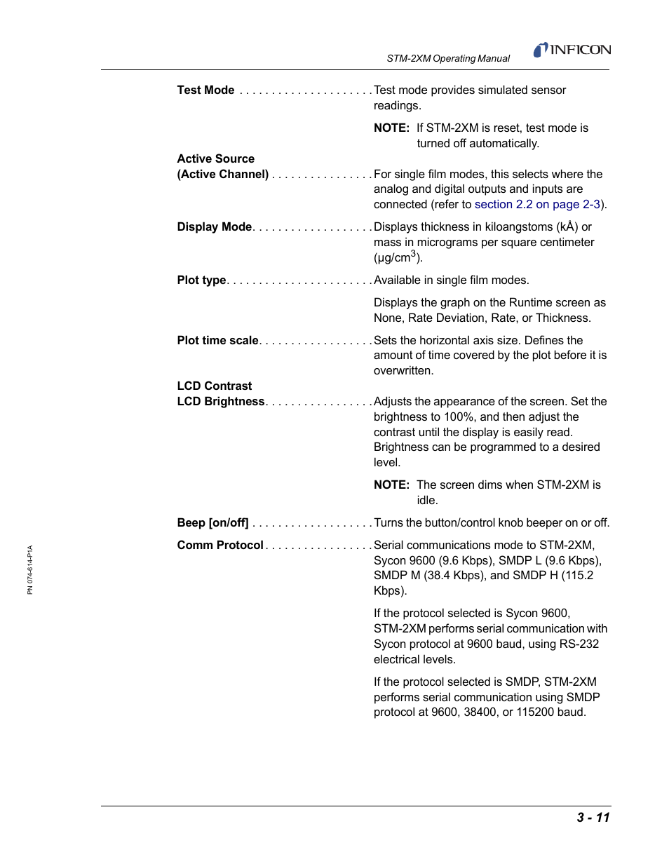 INFICON STM-2XM 2-Channel Rate/Thickness Monitor User Manual | Page 47 / 146