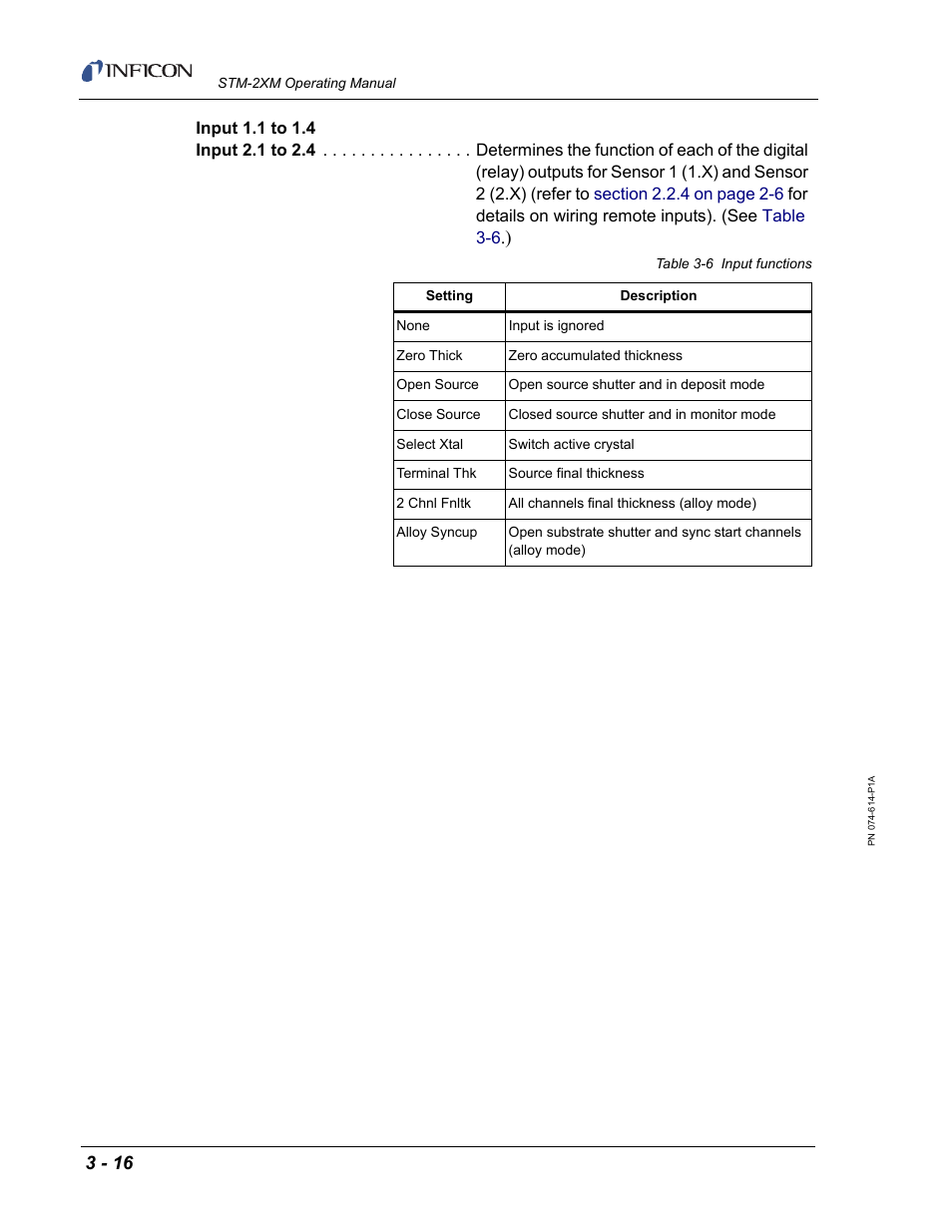 INFICON STM-2XM 2-Channel Rate/Thickness Monitor User Manual | Page 52 / 146
