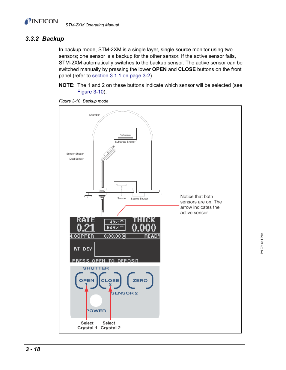 2 backup | INFICON STM-2XM 2-Channel Rate/Thickness Monitor User Manual | Page 54 / 146
