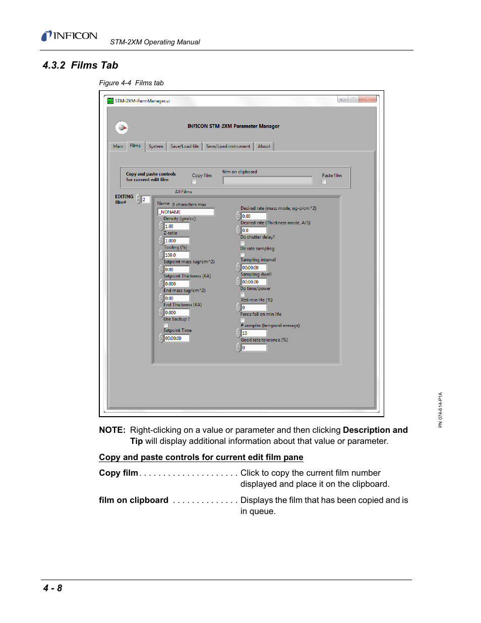 2 films tab, Ab (see | INFICON STM-2XM 2-Channel Rate/Thickness Monitor User Manual | Page 68 / 146