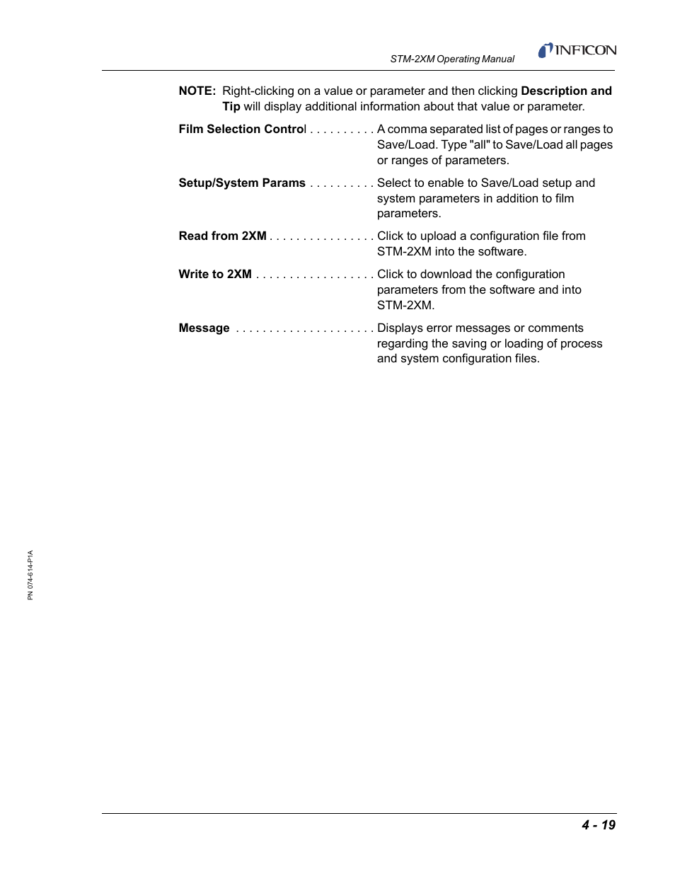 INFICON STM-2XM 2-Channel Rate/Thickness Monitor User Manual | Page 79 / 146