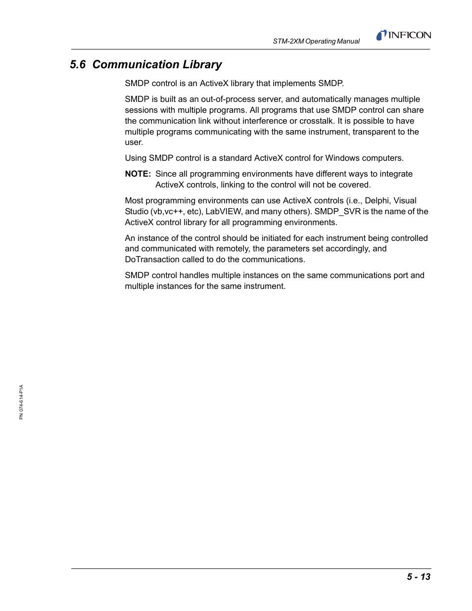 6 communication library | INFICON STM-2XM 2-Channel Rate/Thickness Monitor User Manual | Page 93 / 146