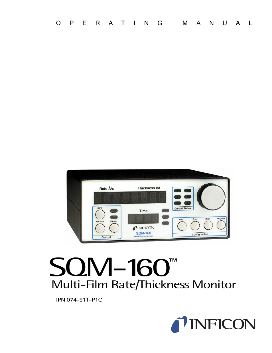 INFICON SQM-160 Thin Film Deposition Monitor User Manual | 120 pages