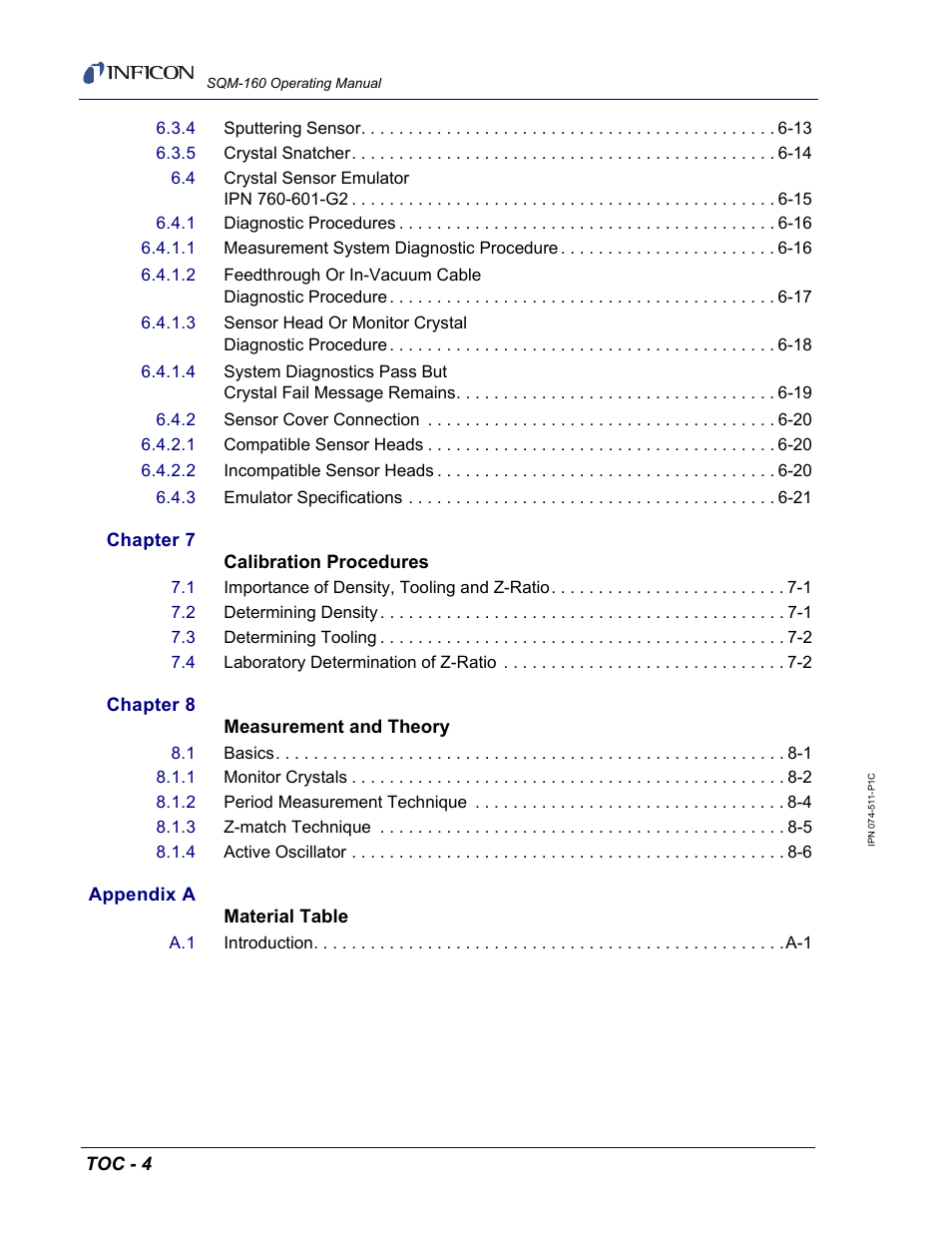 INFICON SQM-160 Thin Film Deposition Monitor User Manual | Page 12 / 120
