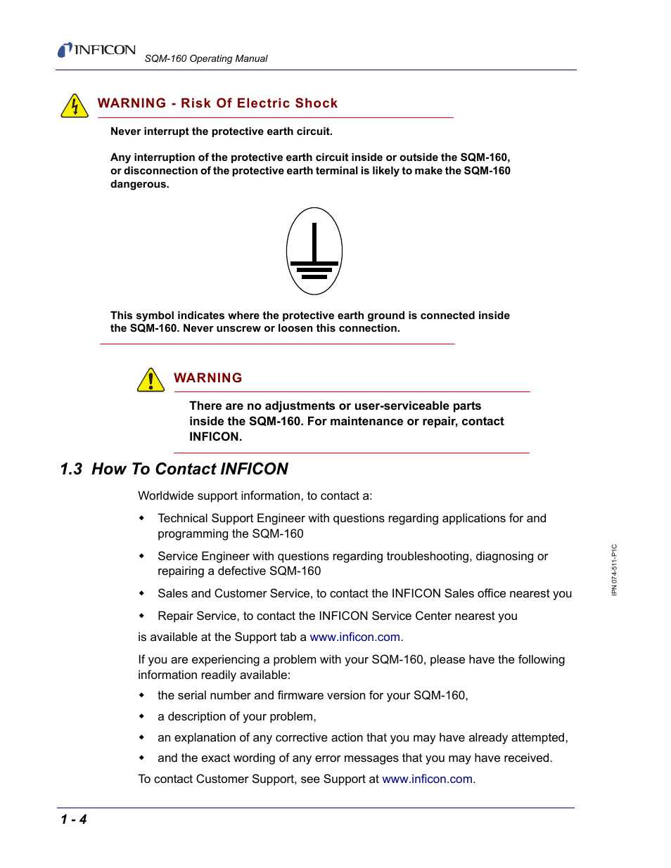 3 how to contact inficon | INFICON SQM-160 Thin Film Deposition Monitor User Manual | Page 16 / 120