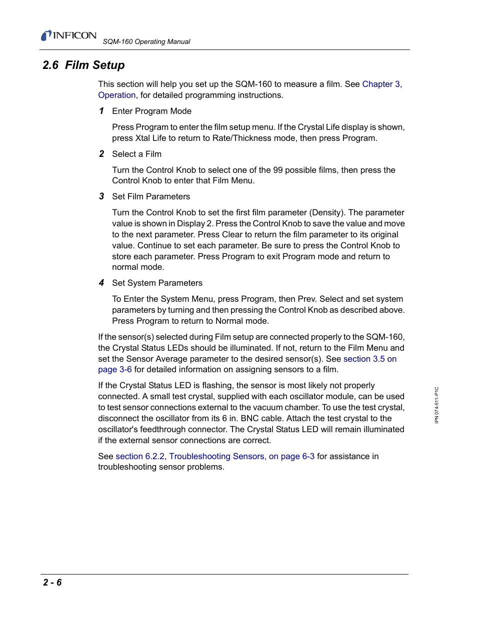 6 film setup | INFICON SQM-160 Thin Film Deposition Monitor User Manual | Page 28 / 120