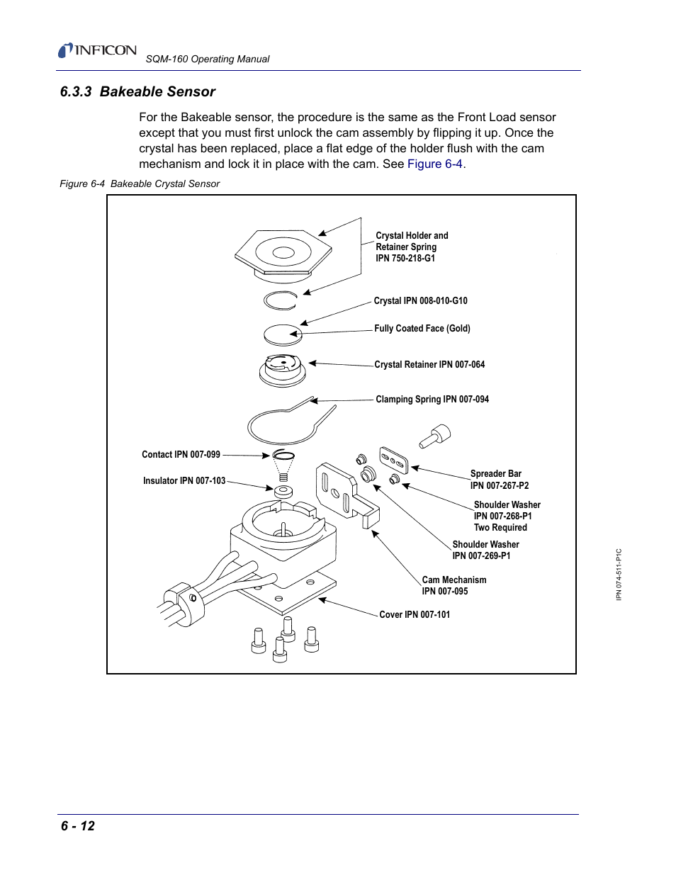 3 bakeable sensor | INFICON SQM-160 Thin Film Deposition Monitor User Manual | Page 88 / 120