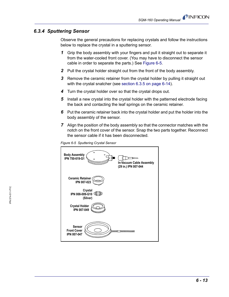 4 sputtering sensor | INFICON SQM-160 Thin Film Deposition Monitor User Manual | Page 89 / 120