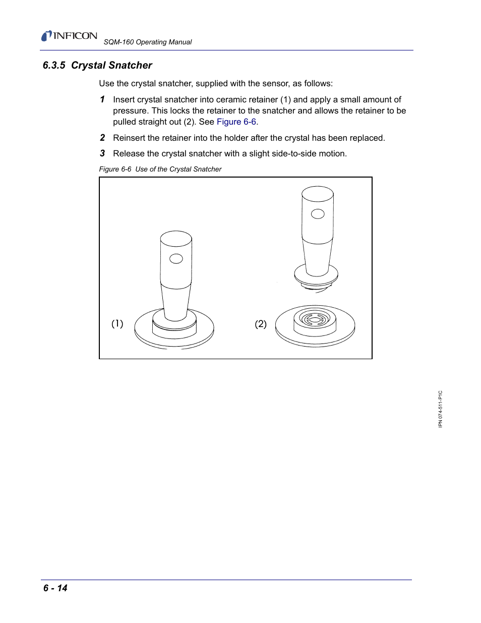 5 crystal snatcher | INFICON SQM-160 Thin Film Deposition Monitor User Manual | Page 90 / 120