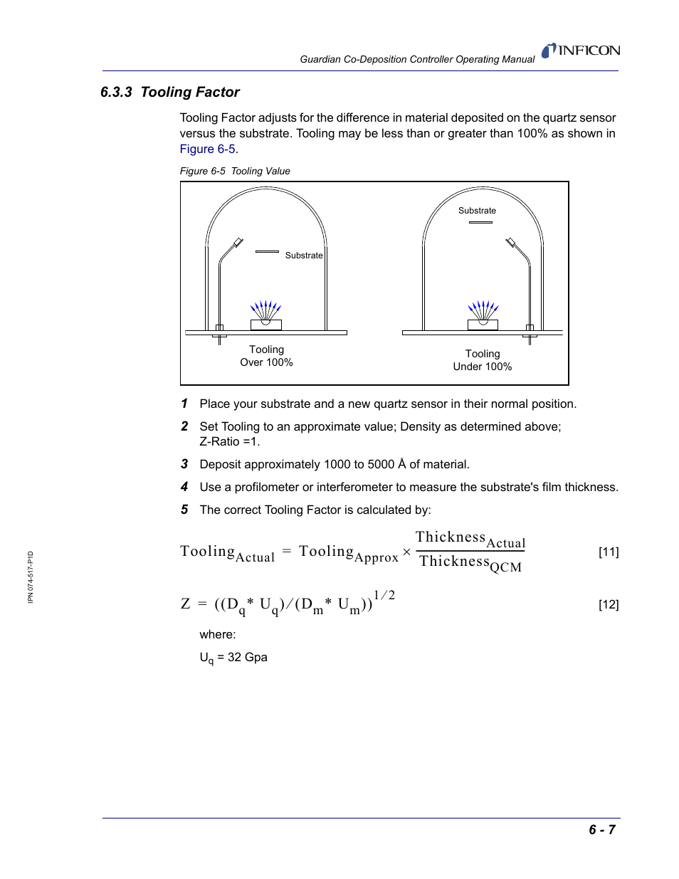 3 tooling factor, Tooling, Thickness | INFICON Guardian EIES Controller User Manual | Page 131 / 160