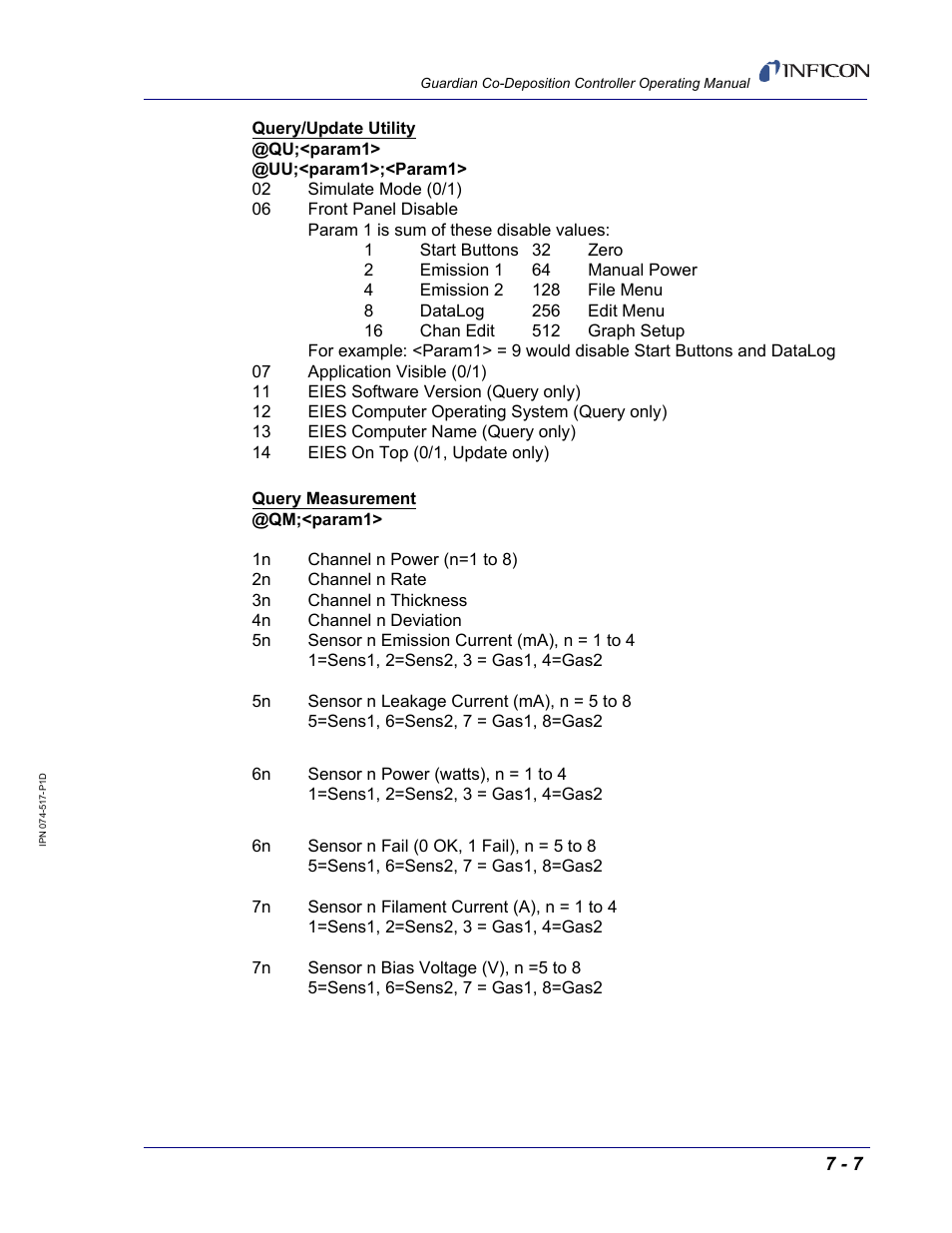 INFICON Guardian EIES Controller User Manual | Page 145 / 160