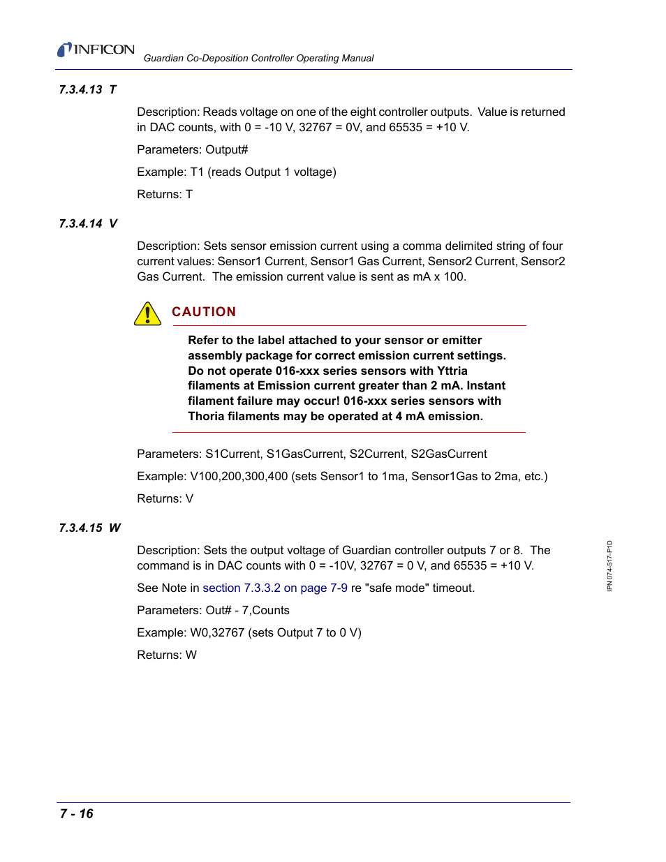 13 t, 14 v, 15 w | INFICON Guardian EIES Controller User Manual | Page 154 / 160