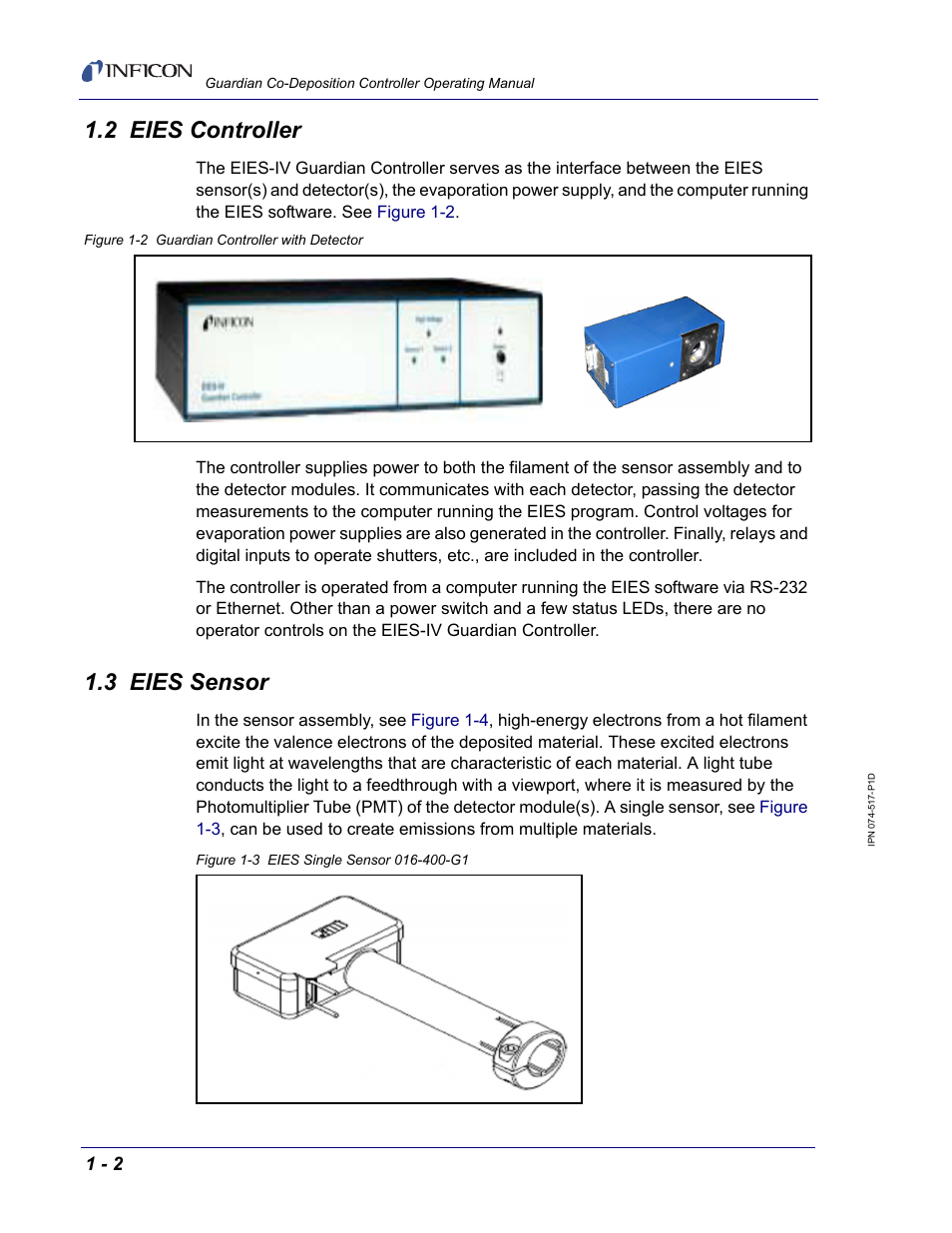 2 eies controller, 3 eies sensor | INFICON Guardian EIES Controller User Manual | Page 16 / 160