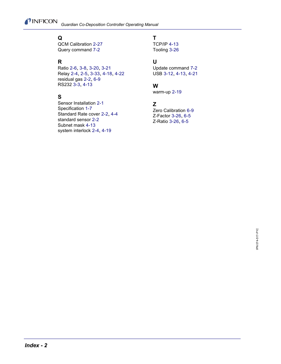 INFICON Guardian EIES Controller User Manual | Page 160 / 160