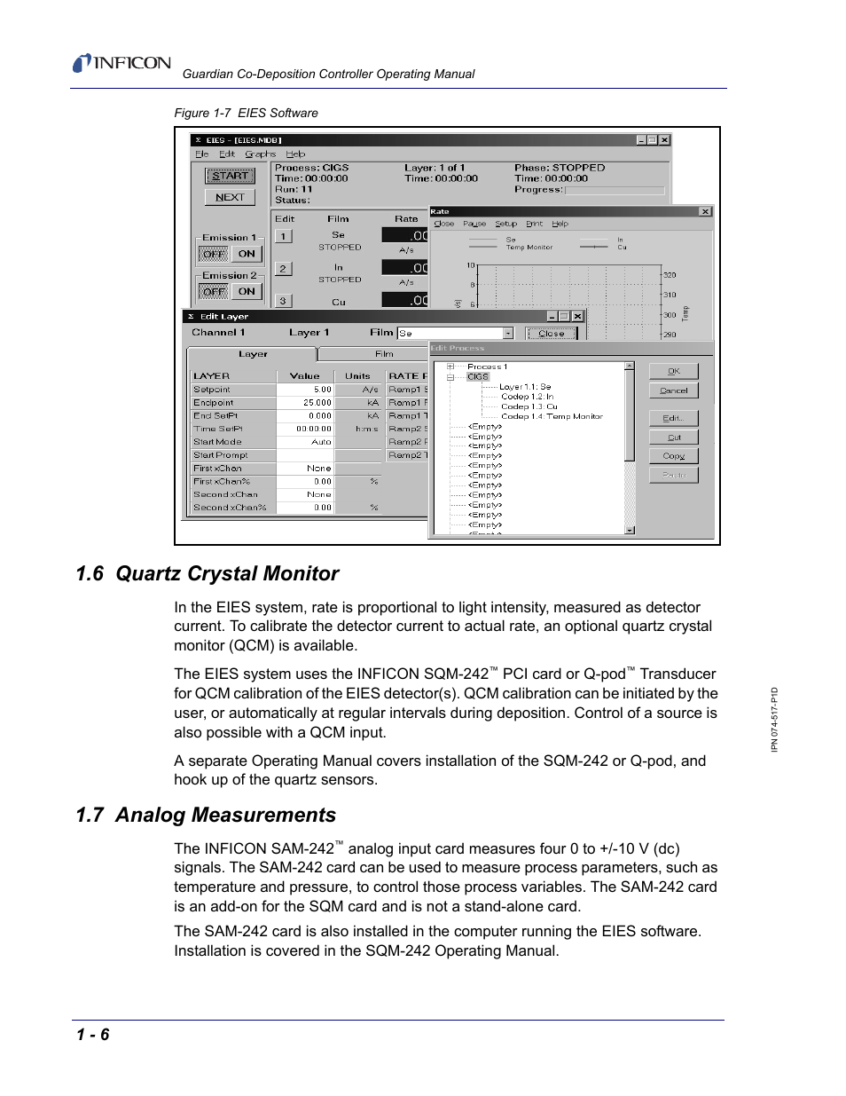 6 quartz crystal monitor, 7 analog measurements, Figure 1-7 | INFICON Guardian EIES Controller User Manual | Page 20 / 160