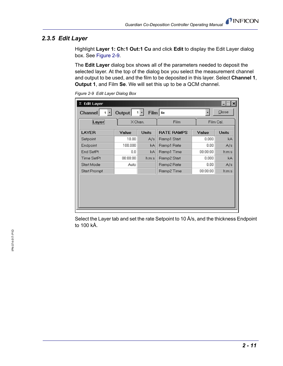 5 edit layer | INFICON Guardian EIES Controller User Manual | Page 35 / 160