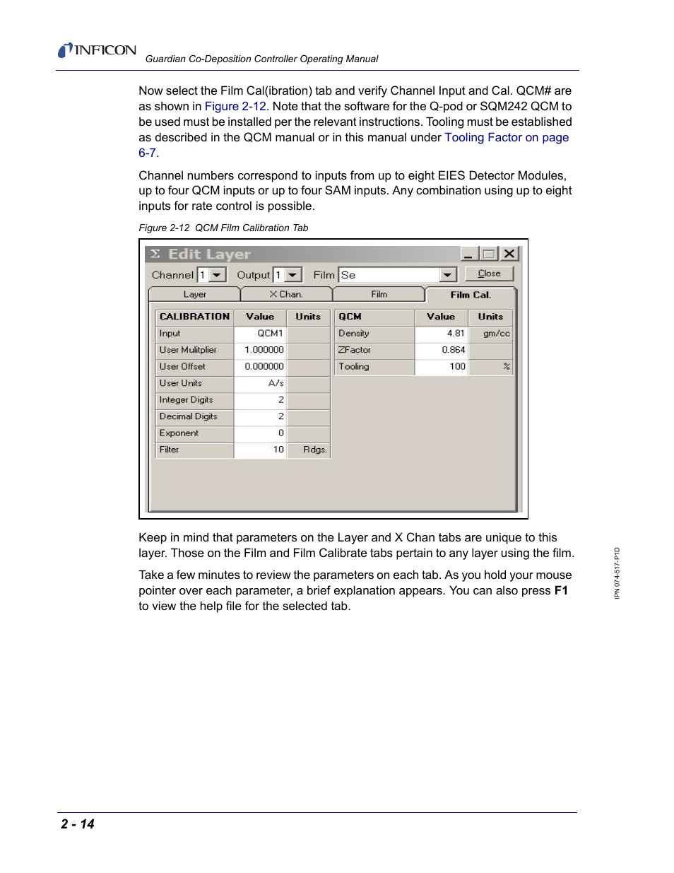 INFICON Guardian EIES Controller User Manual | Page 38 / 160