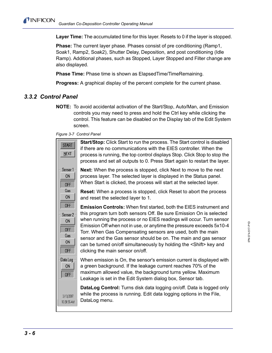 2 control panel | INFICON Guardian EIES Controller User Manual | Page 58 / 160