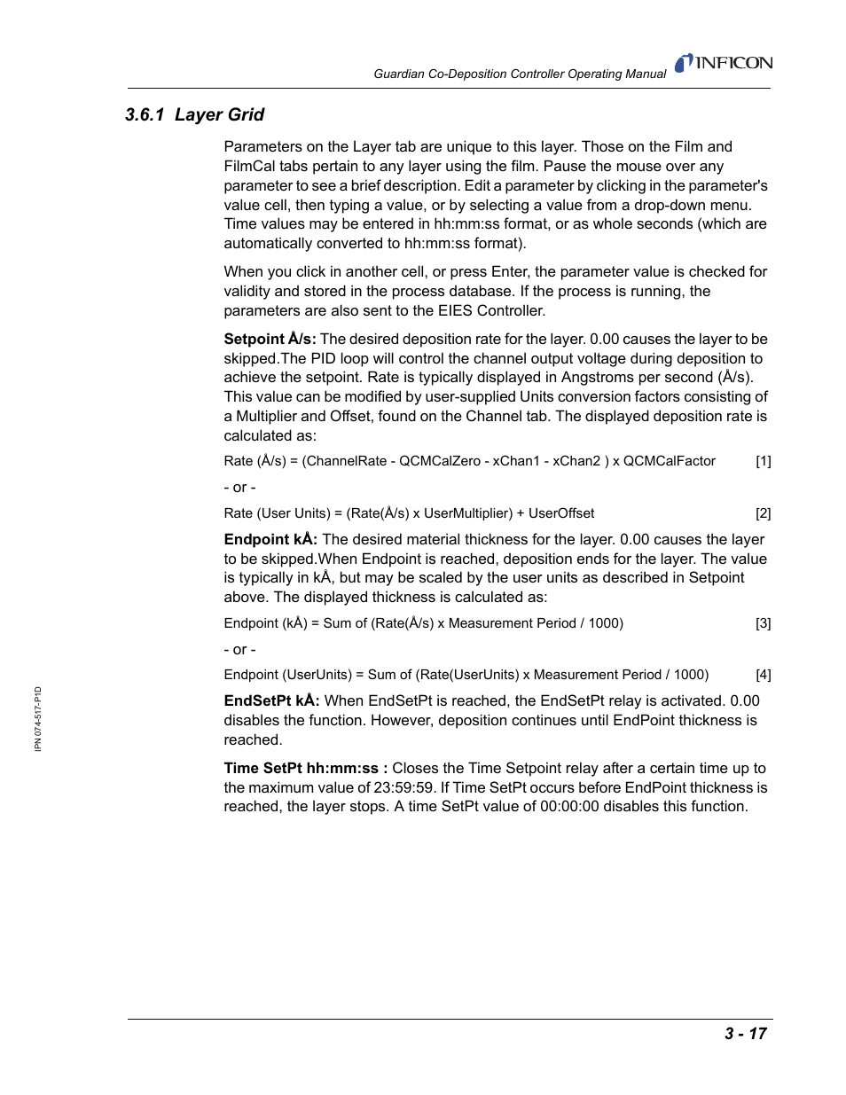 1 layer grid | INFICON Guardian EIES Controller User Manual | Page 69 / 160